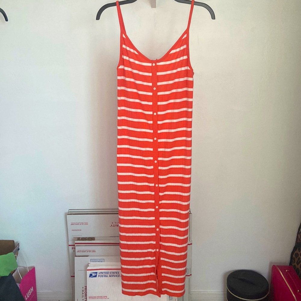 aerie Striped MIDI Dress